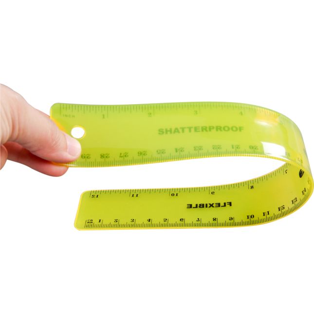 Shatterproof Flexible Rulers 12" - Set Of 12