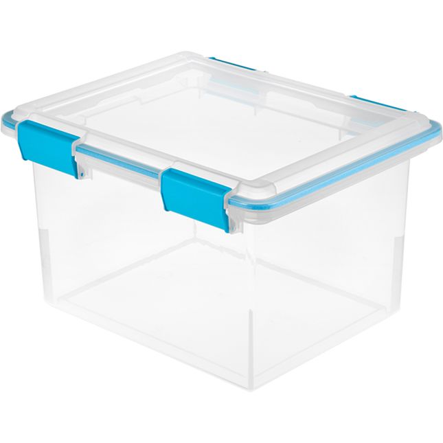 Sterilite 6 Qt Clear Plastic Storage Container Bin w/ Snap Close