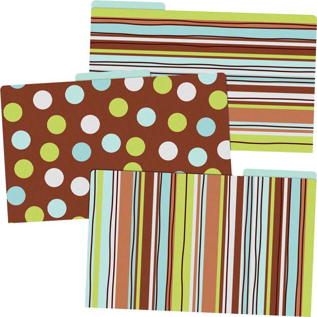 Stripes & Dots Legal File Folders - 9 Pack