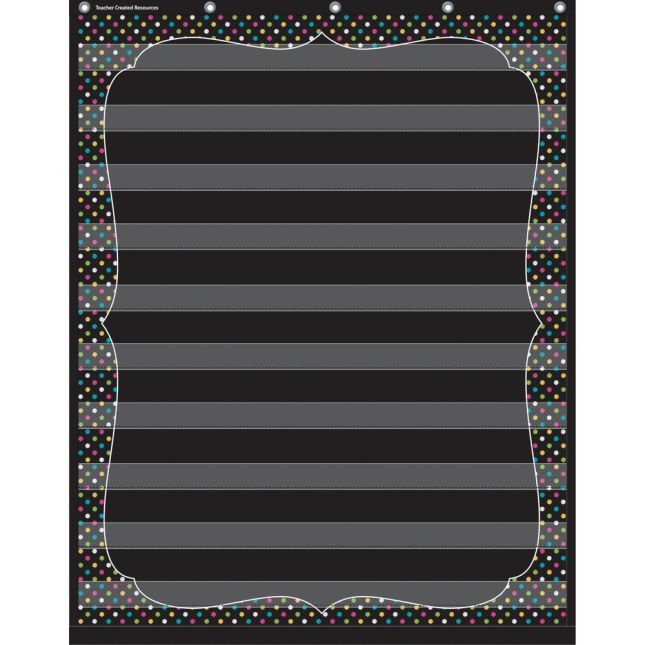 Chalkboard Brights Pocket Chart With 10 Pockets - 1 pocket chart_1