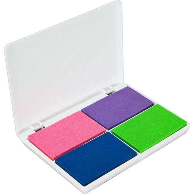 Electric Washable 4-Colors-In-1 Stamp Pad