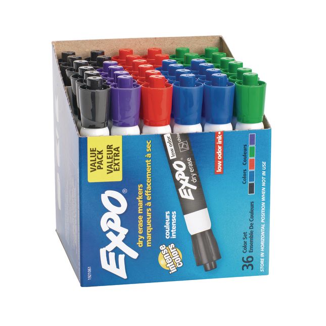 Expo Low Odor Chisel Markers 36 ct. - Assorted - 36 markers