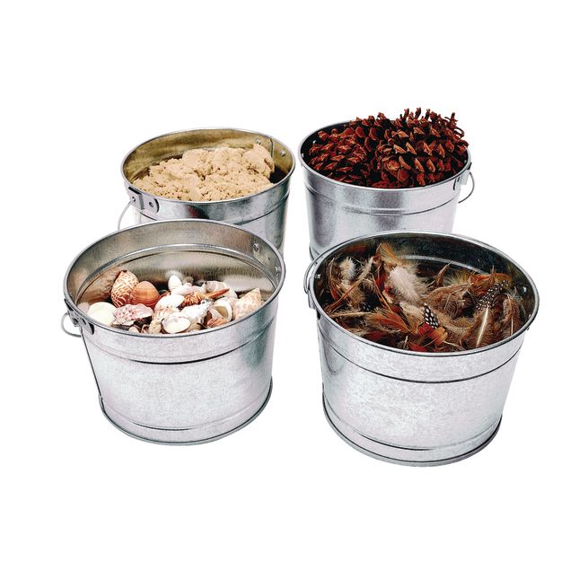 Discount School Supply® Galvanized Steel Pail - Set of 4