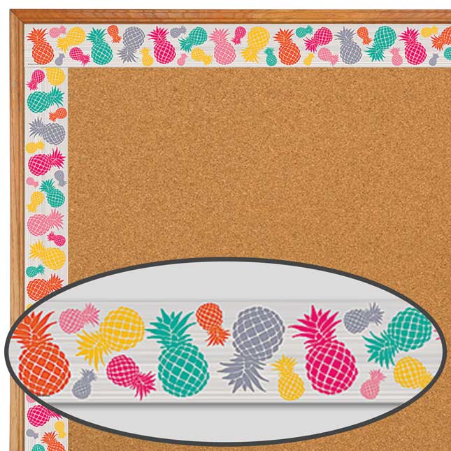 Tropical Punch Pineapples Straight Border Trim - 12 pieces of border trim