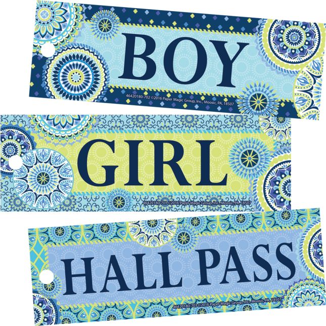 Blue Harmony Hall Passes - 3 hall passes