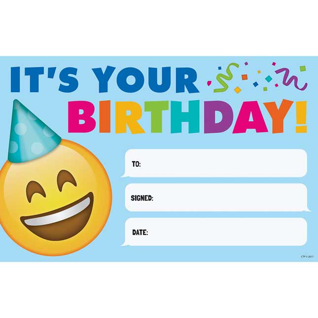 Emoji Fun Happy Birthday Award - 30 awards