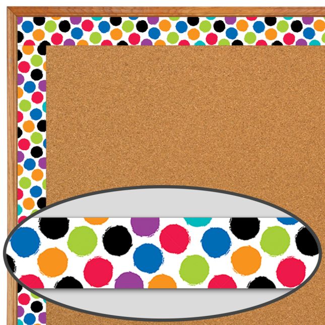 Bold and Bright Colorful Spots Border Trim - 35 feet of border trim