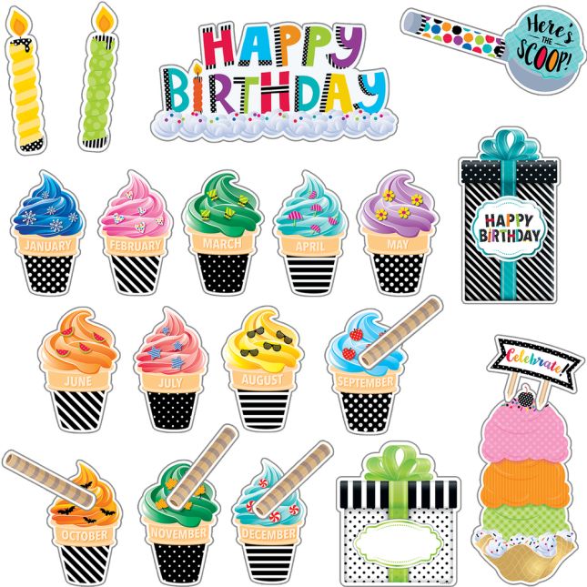 Bold and Bright Happy Birthday Bulletin Board Kit