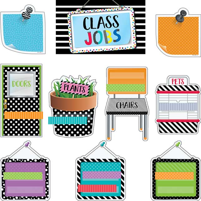 Bold and Bright Classroom Jobs Bulletin Board Kit