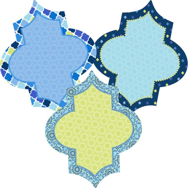 Blue Harmony Diamond Paper Cutouts - 72 cutouts_0