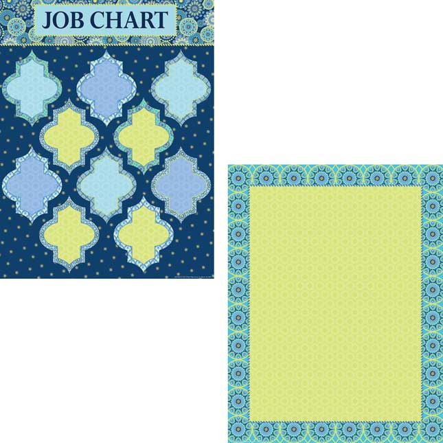 Blue Harmony 17" By 22" Charts - Set Of 4