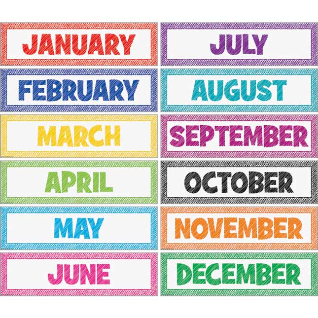 Colorful Scribble Calendar Set