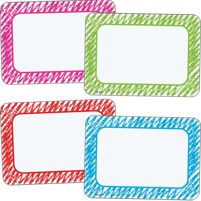 Colorful Scribble Name Tag Labels