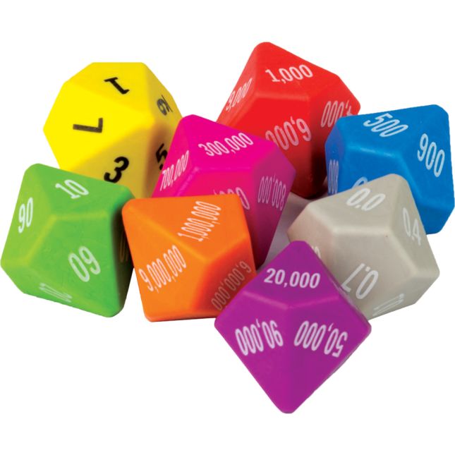 place value dice 8 pack