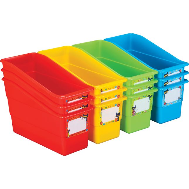 Pete The Cat® Groovy Durable Book And Binder Holders - 12 bins, 36 labels