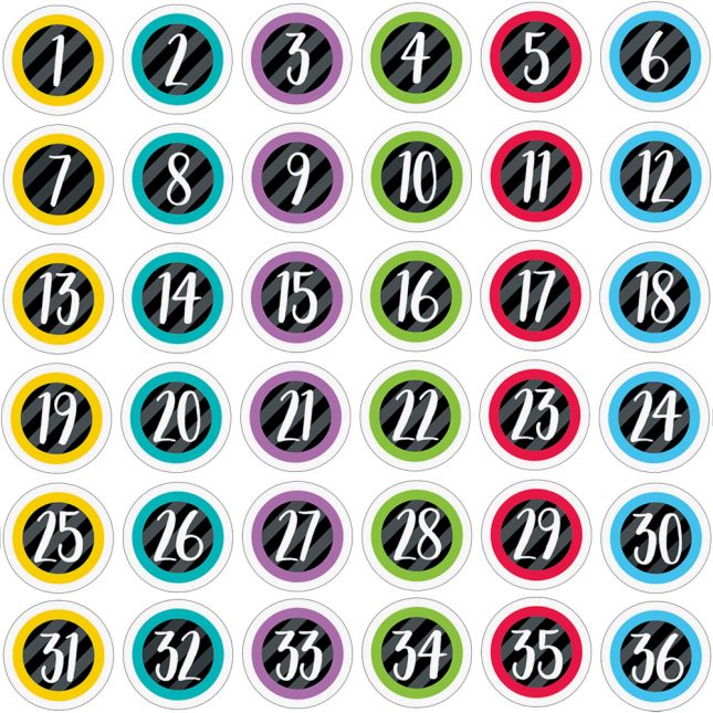 Bold And Bright Student Number Stickers