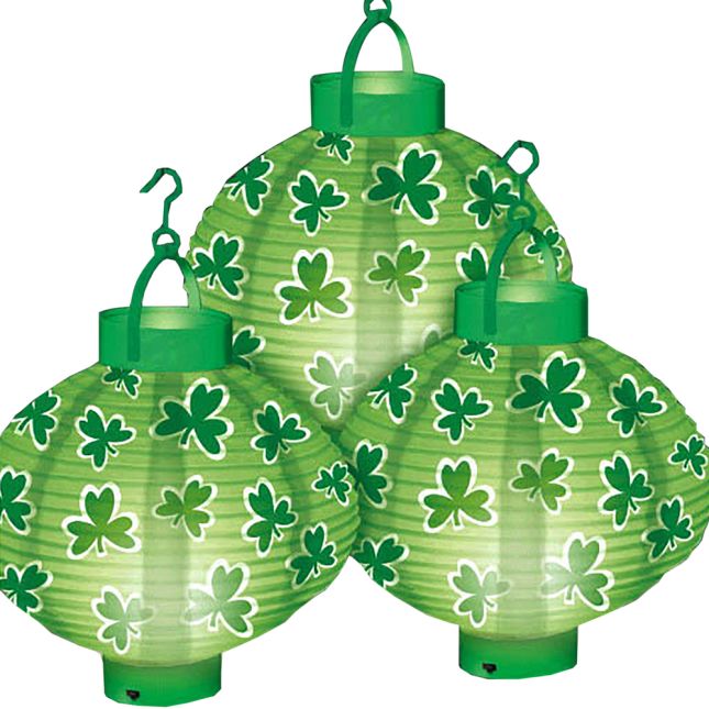 St. Patrick's Day Light-Up Lanterns - 3 lanterns