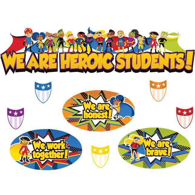 Super Power Heroic Classroom DÉcor Kit - 214-piece set