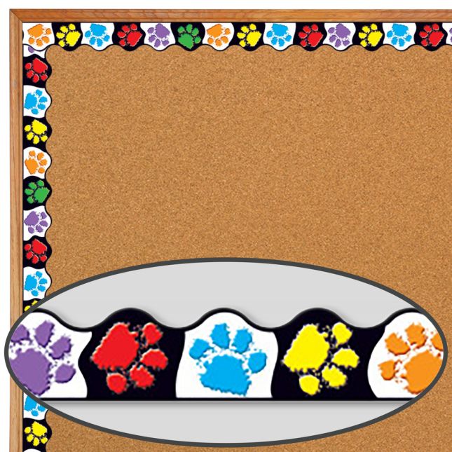 Create A Fun Classroom Theme With Paw Prints Border Trim - 39 feet of border trim