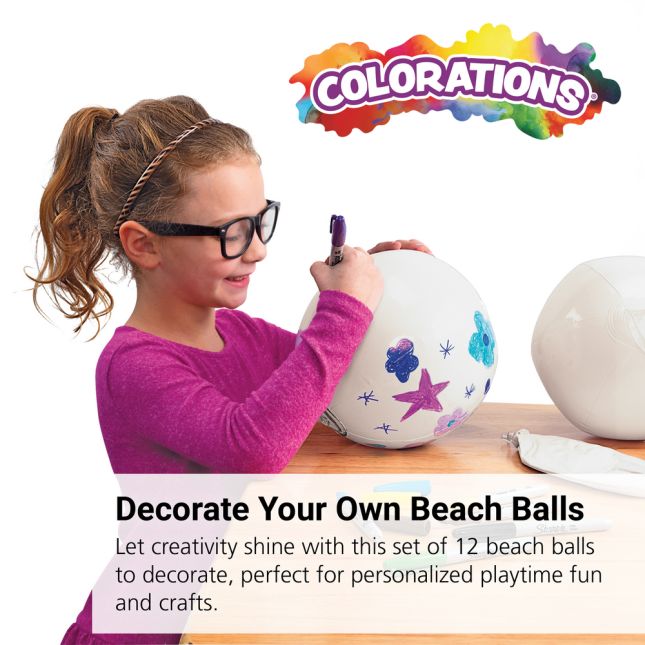 Colorations® Decorate Your Own Beach Balls - 12 beach balls