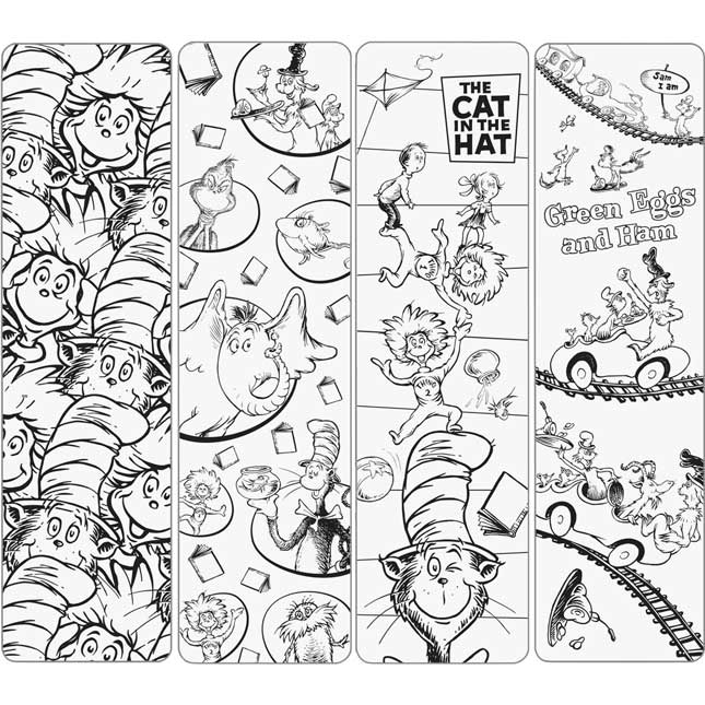 Dr. Seuss Color-Your-Own Bookmarks - 48 bookmarks