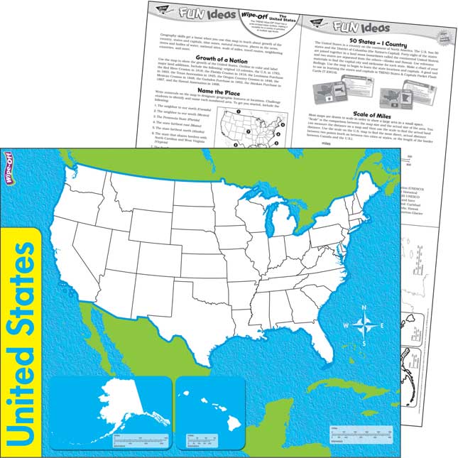 United States Write-On/Wipe-Off Map