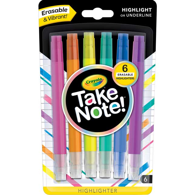 Take Note! Erasable Highlighters