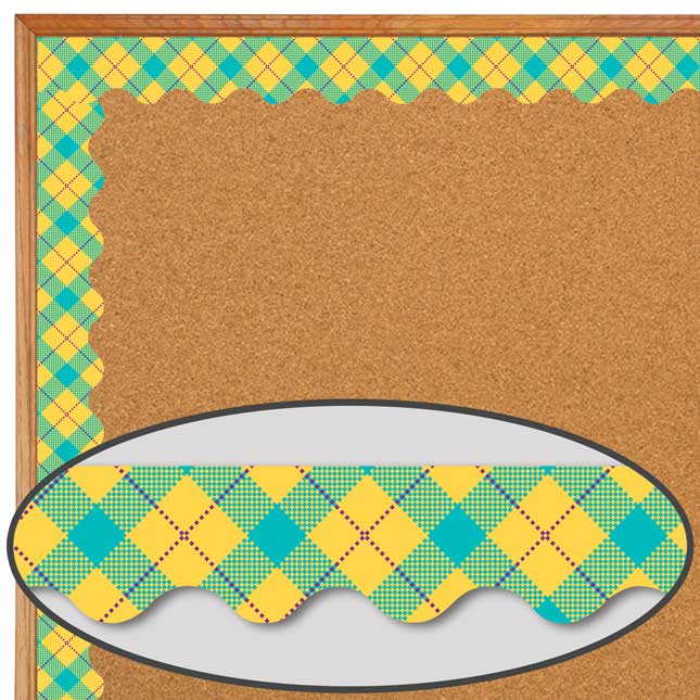 Plaid Attitude Yellow Argyle Deco Trim® Extra Wide Diecut