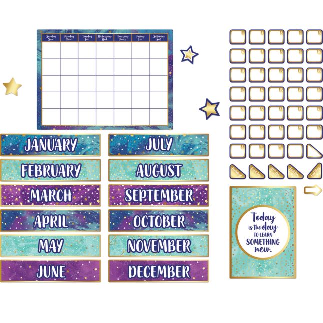 Galaxy Calendar Bulletin Board Set