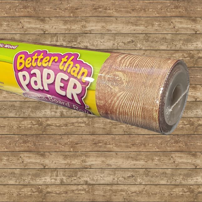 Teacher Created Resources White Wood Better Than Paper Bulletin Board Roll 4-Pack