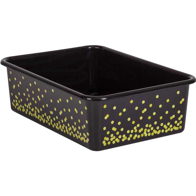 Confetti Large Plastic Storage Bins With Sleeves - Single Color 5-Pack