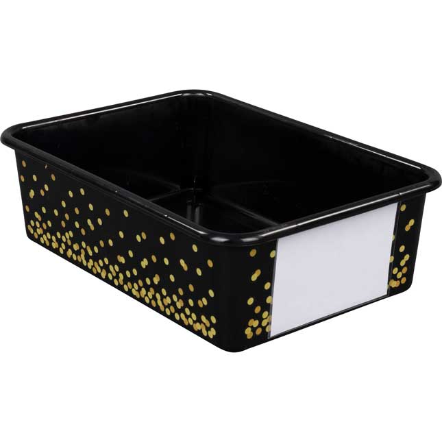 Confetti Large Plastic Storage Bins With Sleeves - Single Color 5-Pack