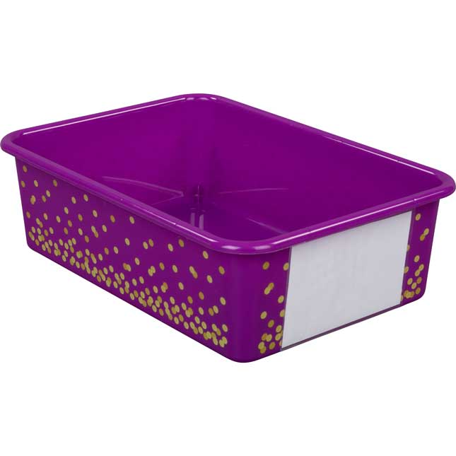 Confetti Large Plastic Storage Bins With Sleeves - Single Color 5-Pack