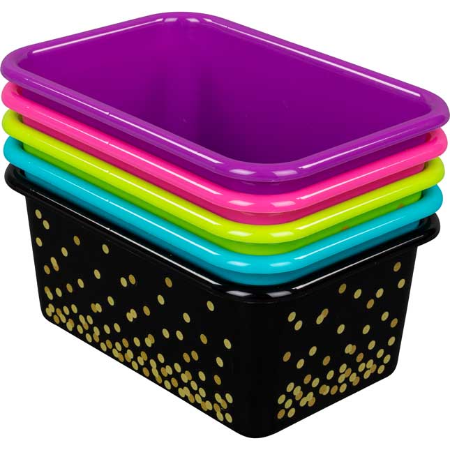 Teacher Created Resources Confetti Small Plastic Storage Bin