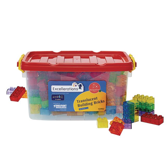 Excellerations® Translucent Building Bricks - 206 Pieces