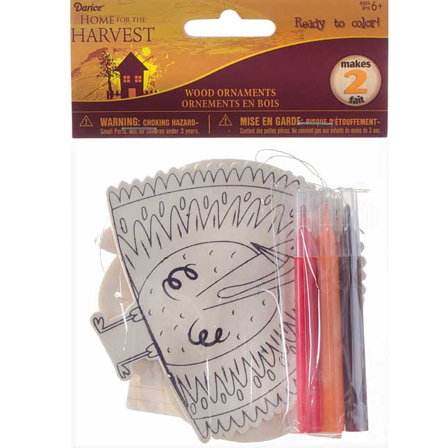 Fall Wood Ornament Craft Kit - Set Of 12