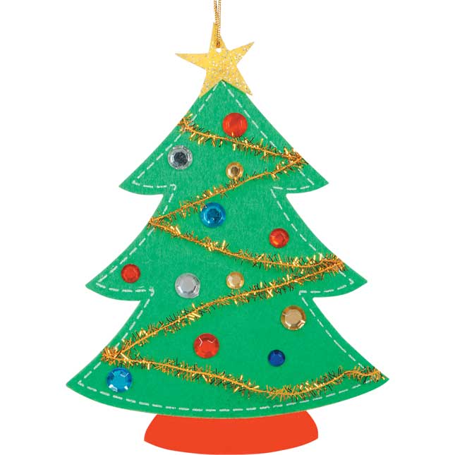 Felt Christmas Tree Ornament Craft Kit - Set Of 12