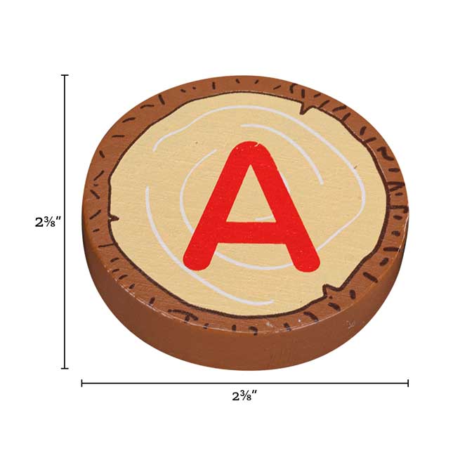 Excellerations® Wooden Alphabet Letter Rounds - 26 letter rounds