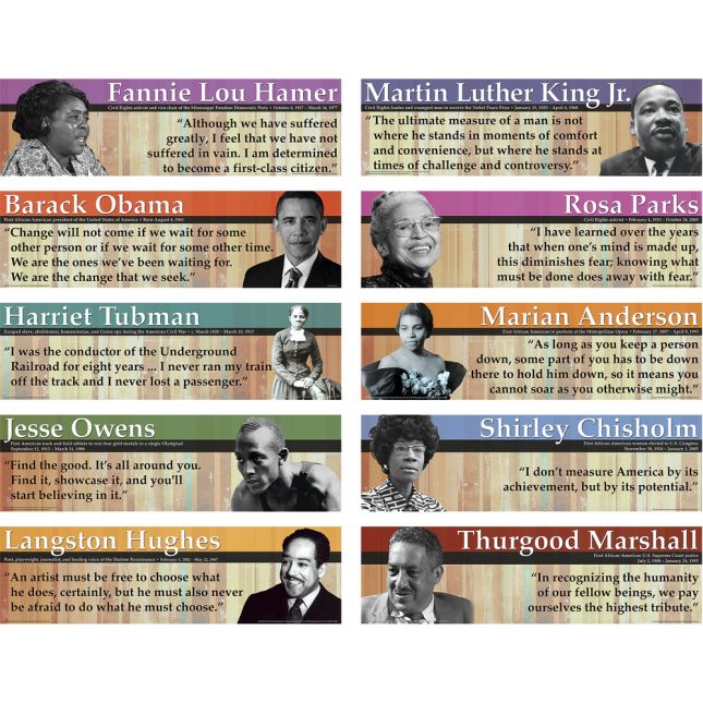 Notable Black Americans Mini Bulletin Board - 10 pieces