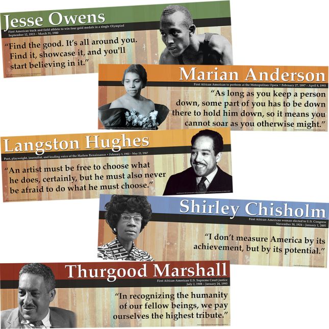 Notable Black Americans Mini Bulletin Board - 10 pieces