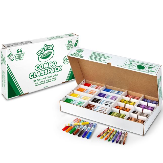 Crayola Combo Classpack 64 Washable Markers And Crayons In 8 Classic Colors