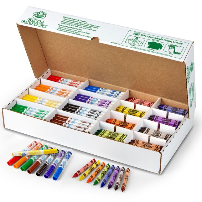 Crayola Combo Classpack 64 Washable Markers And Crayons In 8 Classic Colors