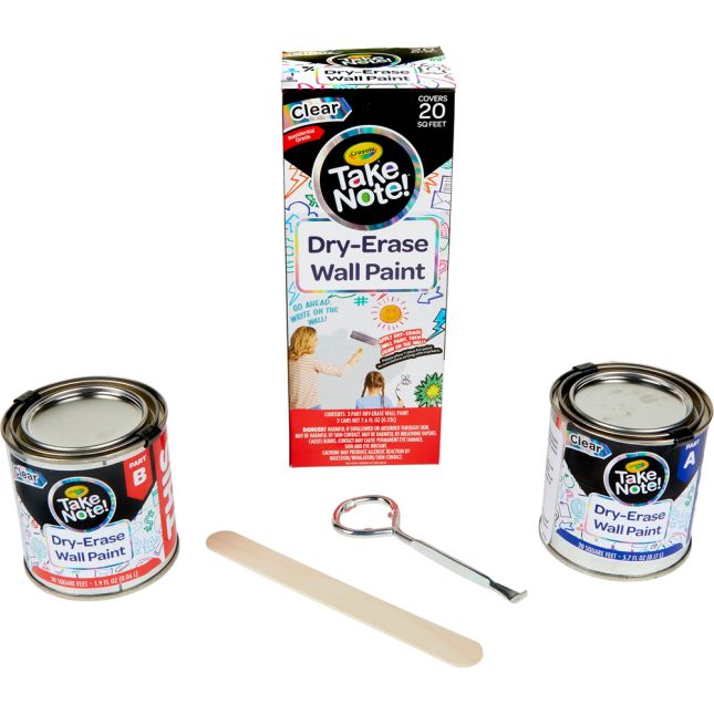 Take Note! Dry Erase Wall Paint Covers 20 Sq. Feet Clear - 1 can