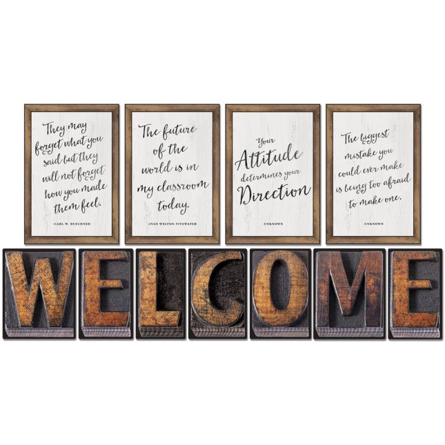 Industrial Café Industrial Chic Welcome Bulletin Board Set_0