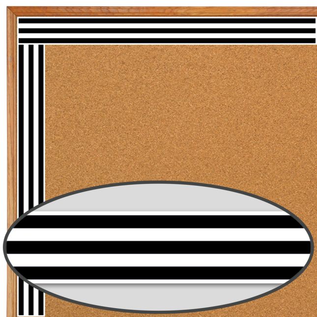 Industrial Café Black and White Stripes Straight Border - 1 border trim