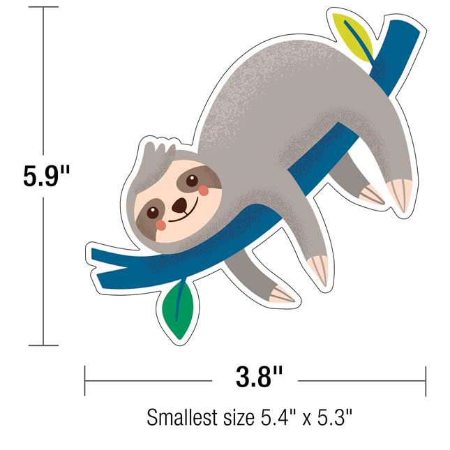 One World Sloth Colorful Cutouts  Assorted - 36 cutouts