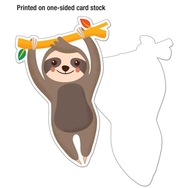 One World Sloth Colorful Cutouts  Assorted - 36 cutouts