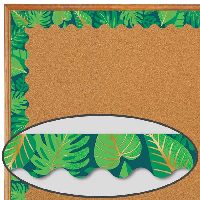 One World Tropical Leaves Scalloped Border - 1 border trim