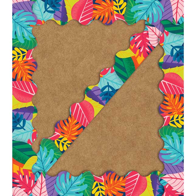 One World Colorful Leaves Scalloped Border - 1 border trim