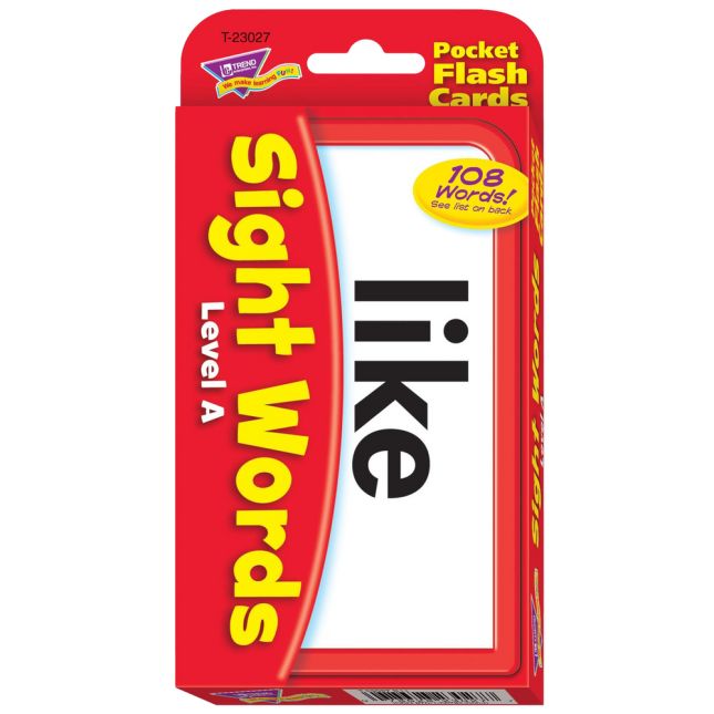 Sight Words  Level A Pocket Flash Cards - 56 cards